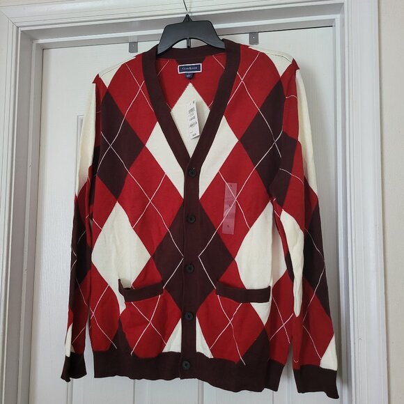 Club Room Argyle Cardigan Men's Size L - Picture 1 of 4